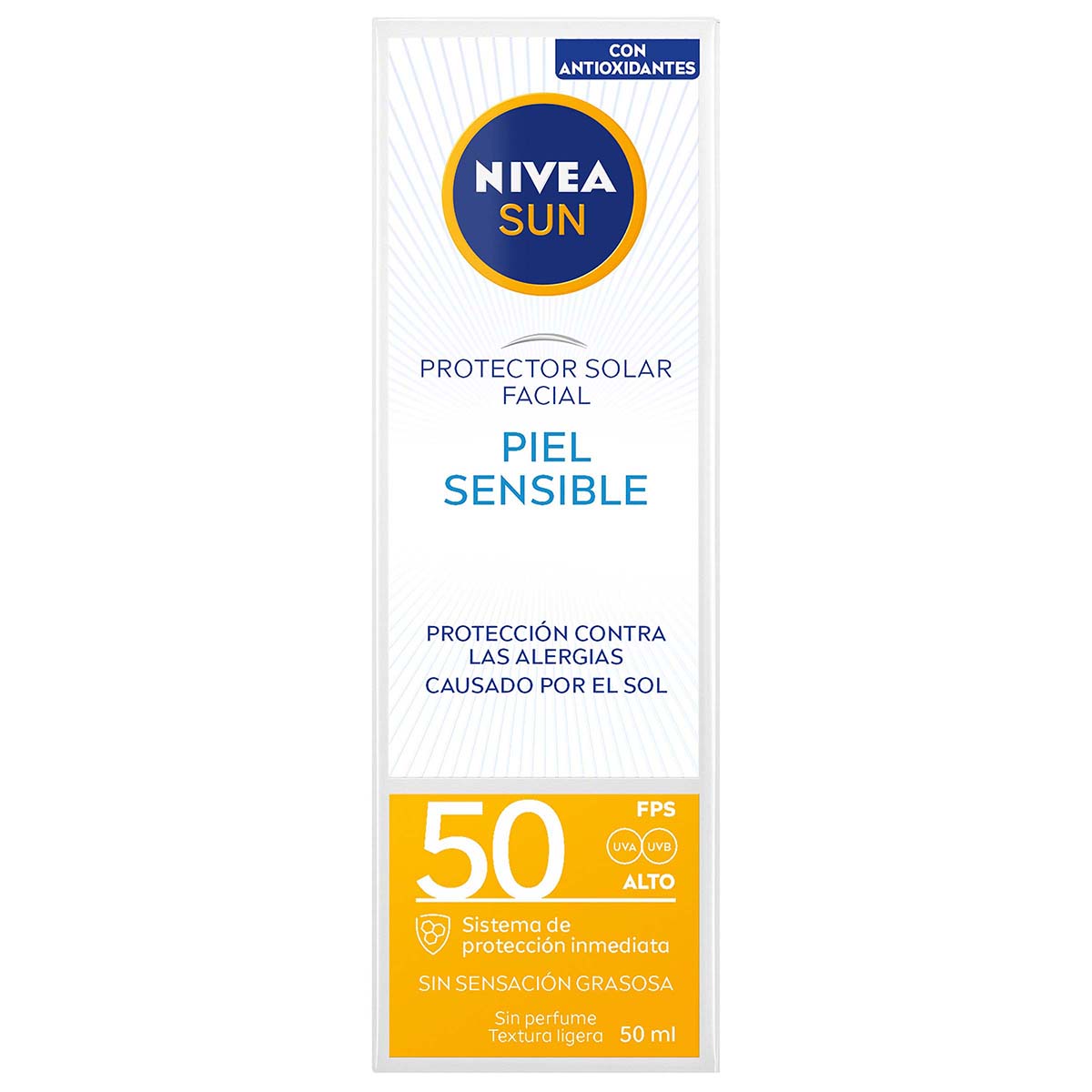 Protector Solar Facial Piel Sensible FPS 50 Nivea Sun Frasco x 50 mL