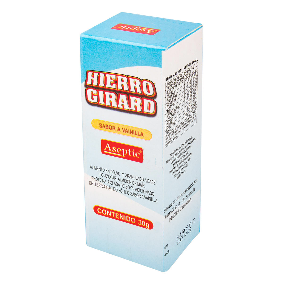Alimento Hierro Girard Aseptic Vainilla Frasco x 30 g