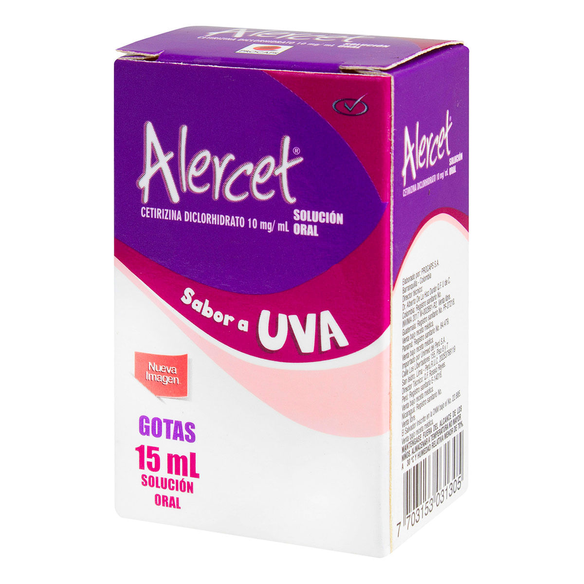 Solución Oral Alercet 10 Mg/mL Procaps Uva Gotas Frasco x 15 mL