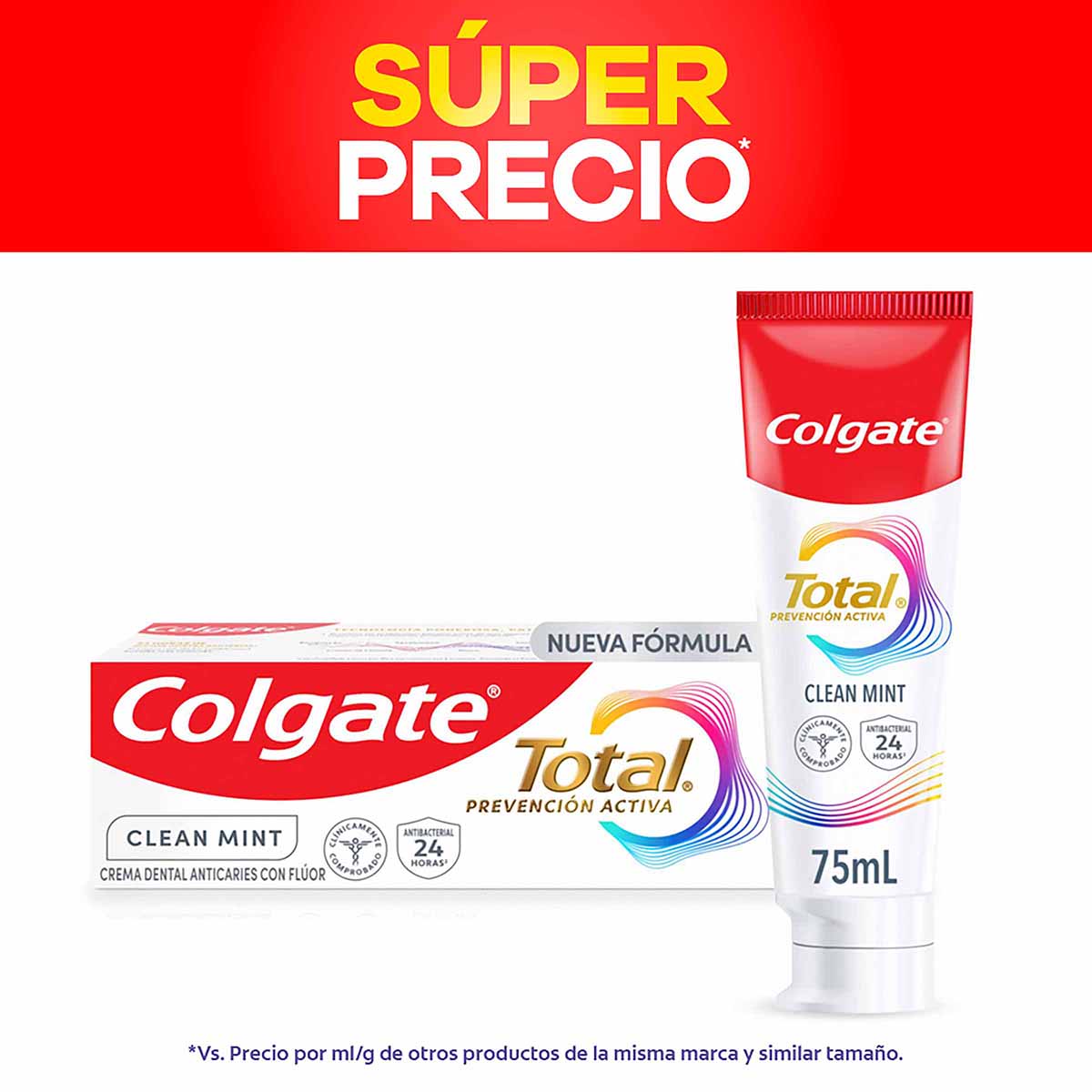 Crema Dental Colgate Total 12 Clean Mint Caja x 75 mL