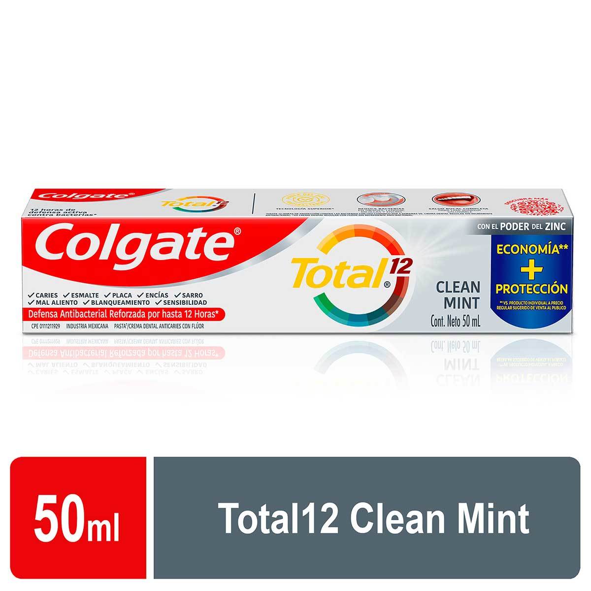 Crema Dental Colgate Total 12 Clean Mint Caja x 50 mL