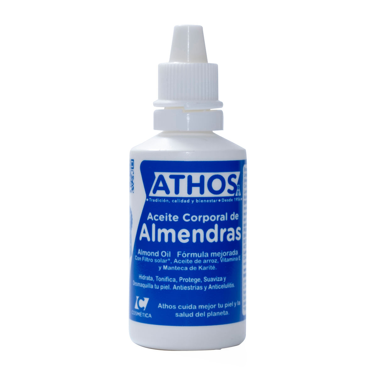 Aceite Corporal de Almendras Athos Frasco Gotero x 30 mL Empaque x 12 Uds