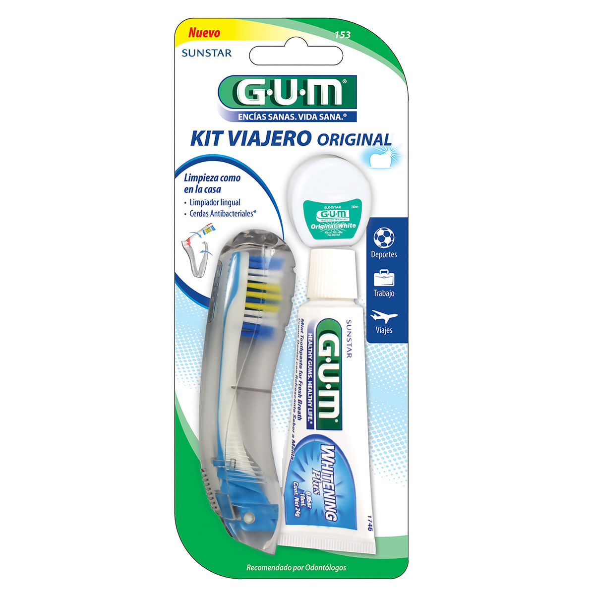 Kit Gum Sunstar Viajero Original Whitening x 3 Arts
