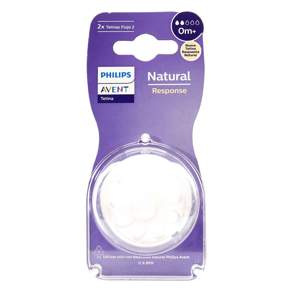 Tetina de Flujo 2 Natural Phillips Avent Empaque x 2 ud