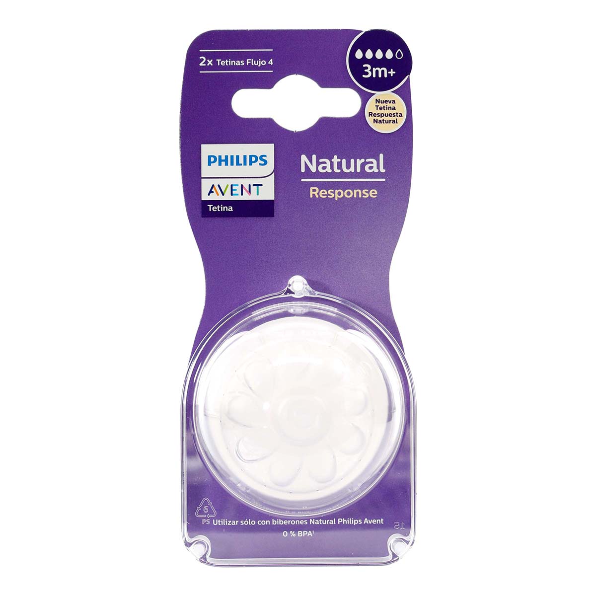 Tetina de Flujo 4 Natural Phillips Avent Empaque x 2 uds