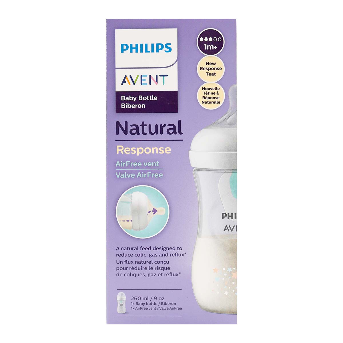 Biberón Natural AirFree Vent Decorado Phillips Avent Frasco x 9 Onzas