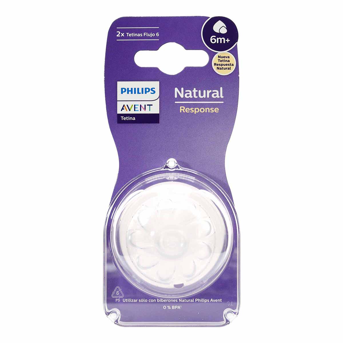 Tetina de Flujo 6 Natural Phillips Avent Empaque x 2 uds