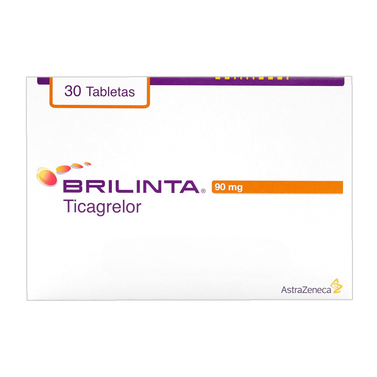 Brilinta 90 Mg Astra Zeneca Caja X 30 Comprimidos Recubiertos.