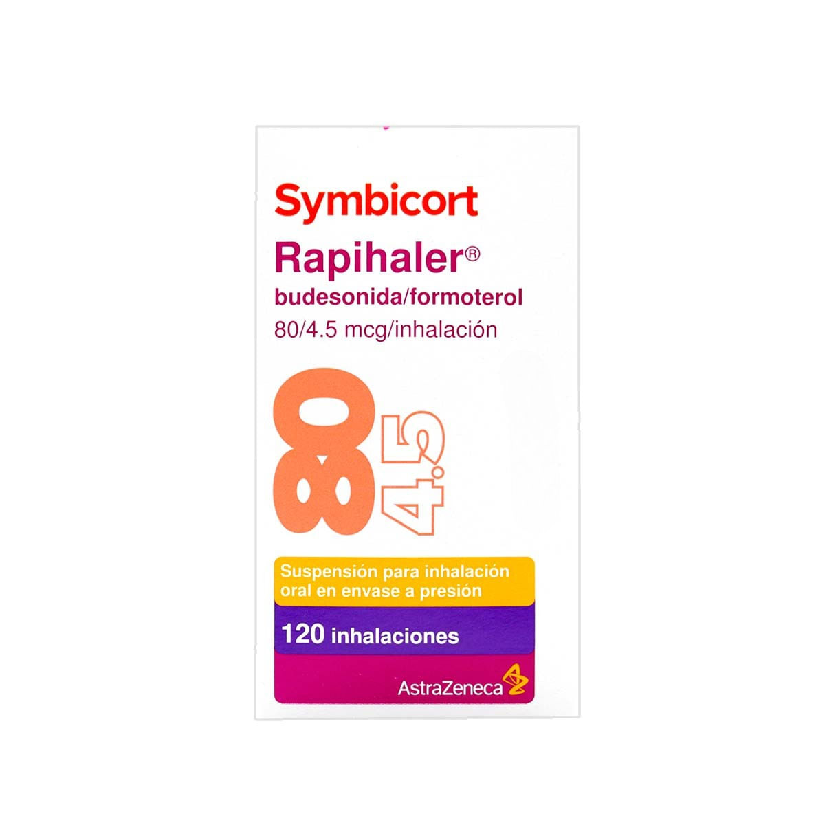 Suspensión para Inhalación Oral Symbicort Rapihaler 80/4.5 Mcg Astra Zeneca Caja x 1 Ud