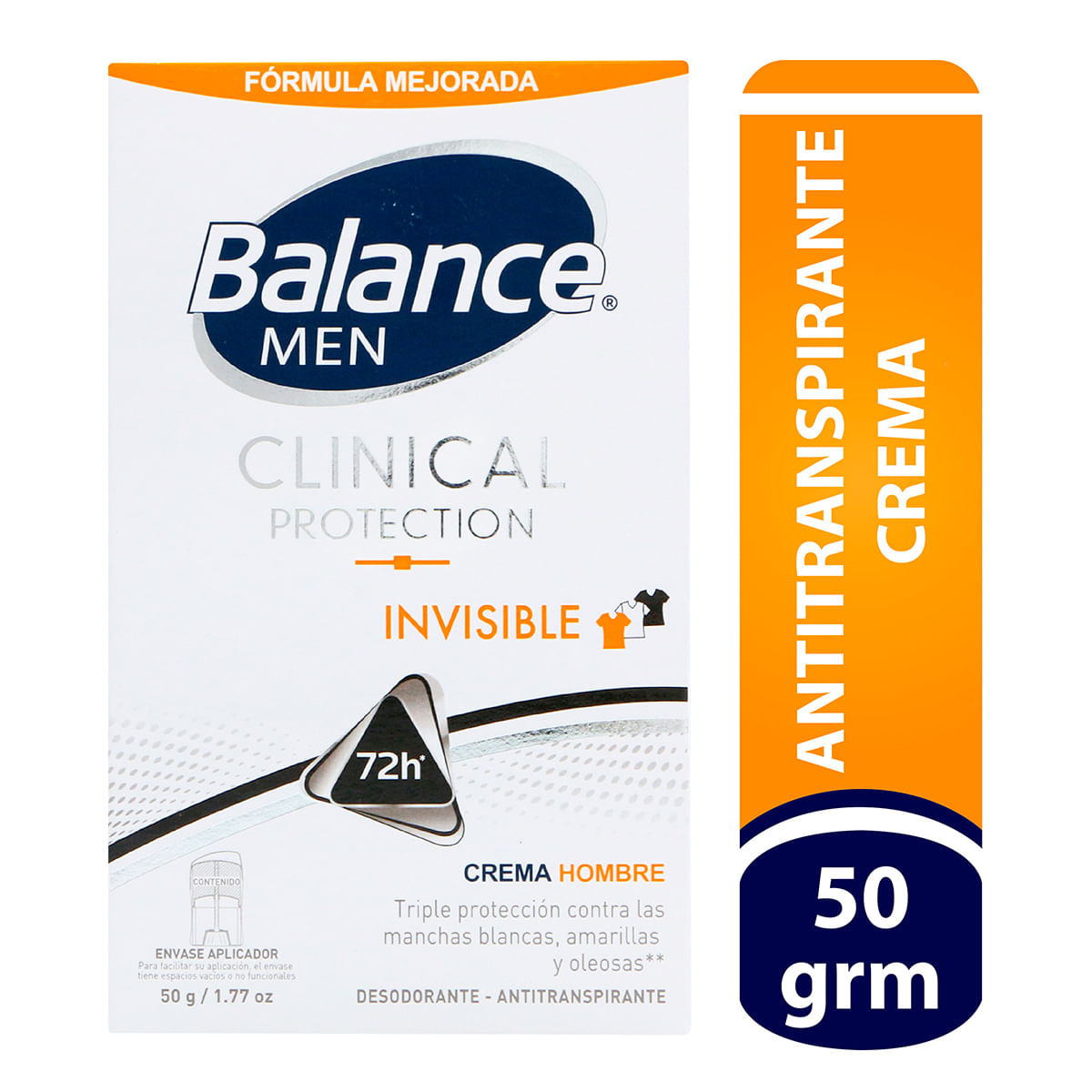 Antitranspirante Balance Men Clinical Protection Invisible Crema Barra x 50 g