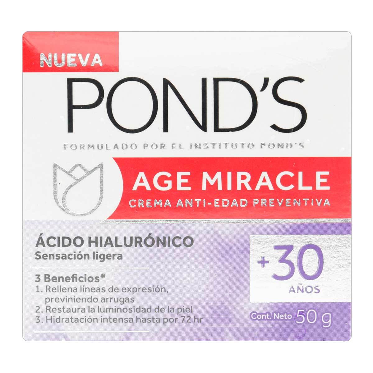 Crema Facial Ponds Age Miracle Anti Edad Preventiva Frasco x 50 g