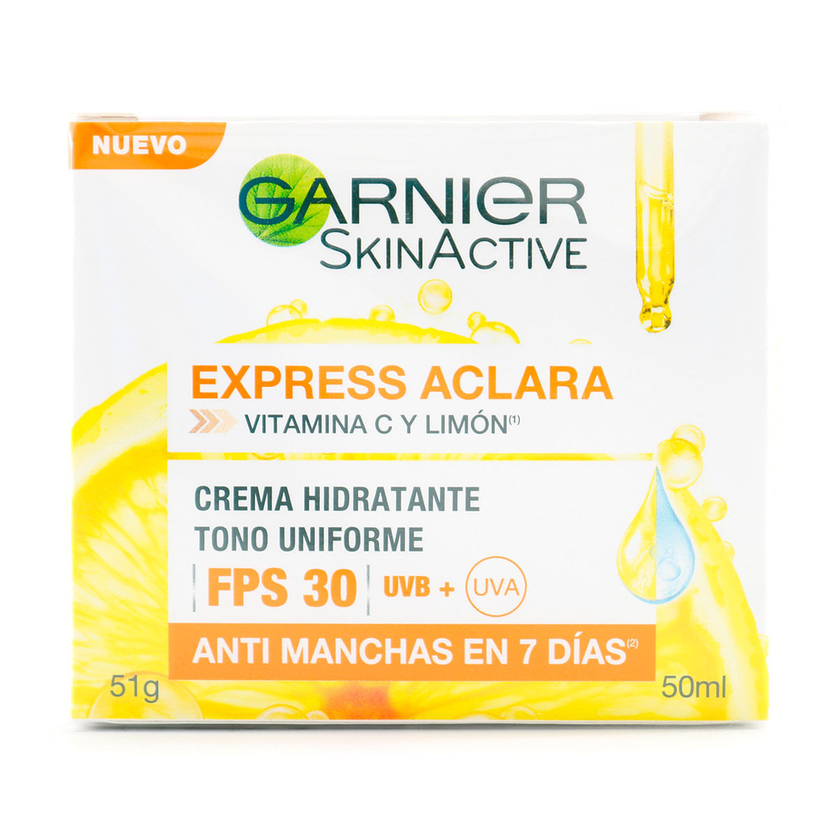 Crema Hidratante Garnier SkinActive Express Aclara FPS 30 Frasco x 50 mL