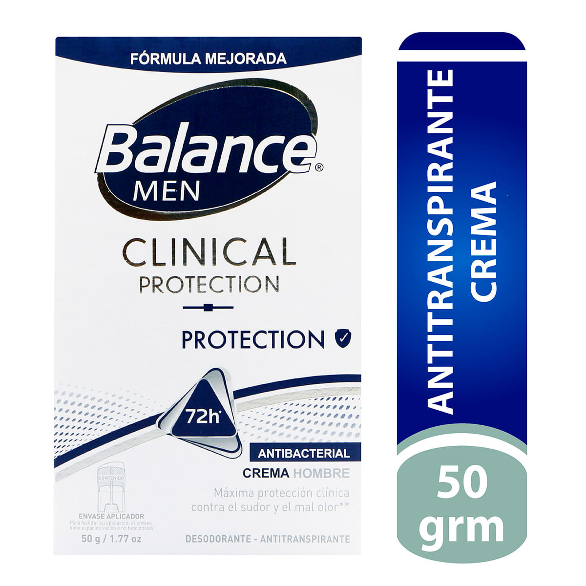 Antitranspirante Balance Men Clinical Protection Antibacterial Crema Barra x 50 g