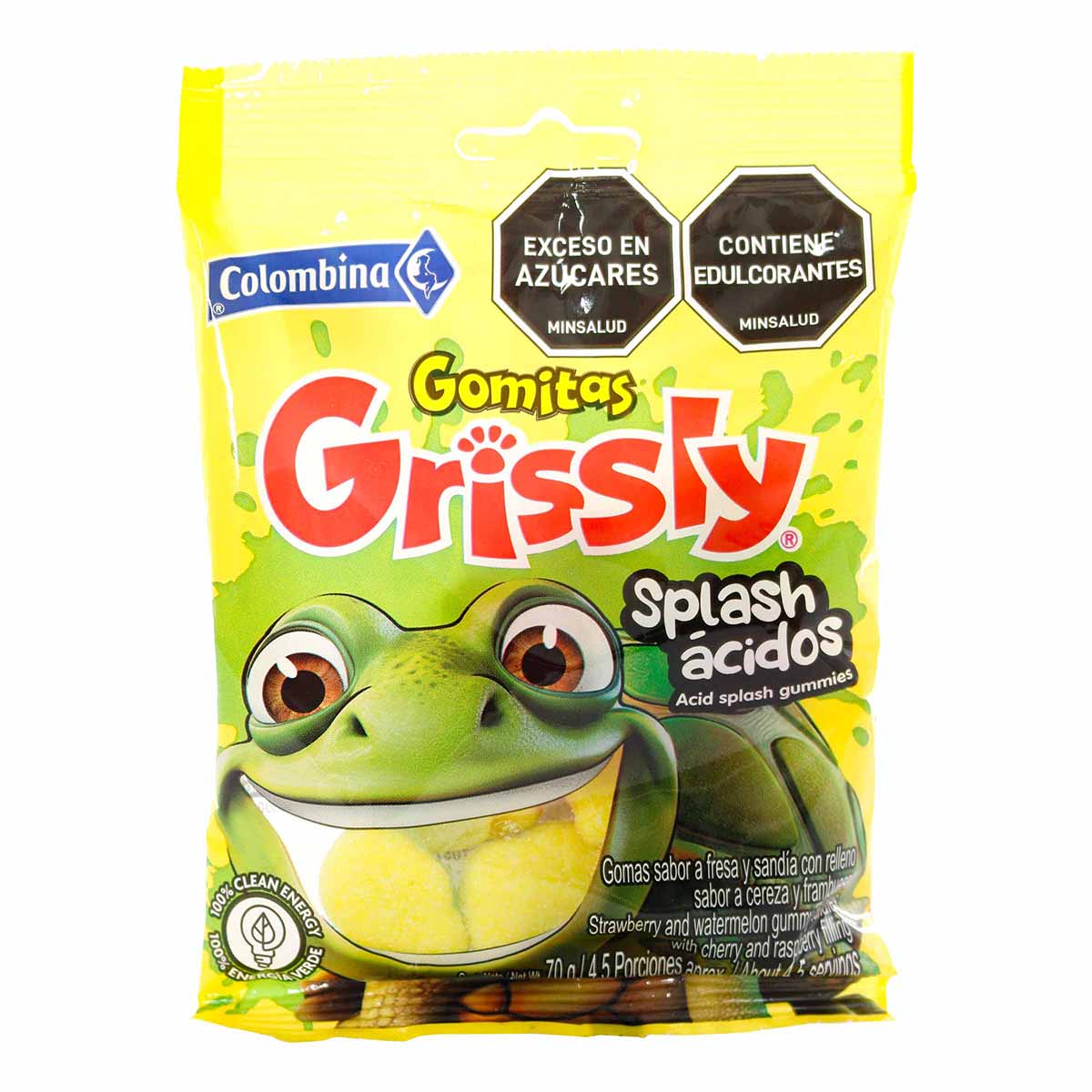 Gomitas Grissly Splash Ácidos Colombina Paquete x 70 g