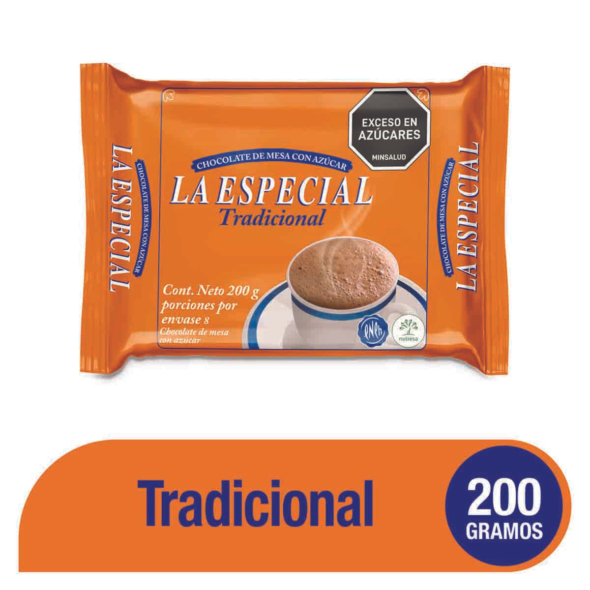 Chocolate de Mesa con Azúcar Tradicional La Especial Paquete x 200 g