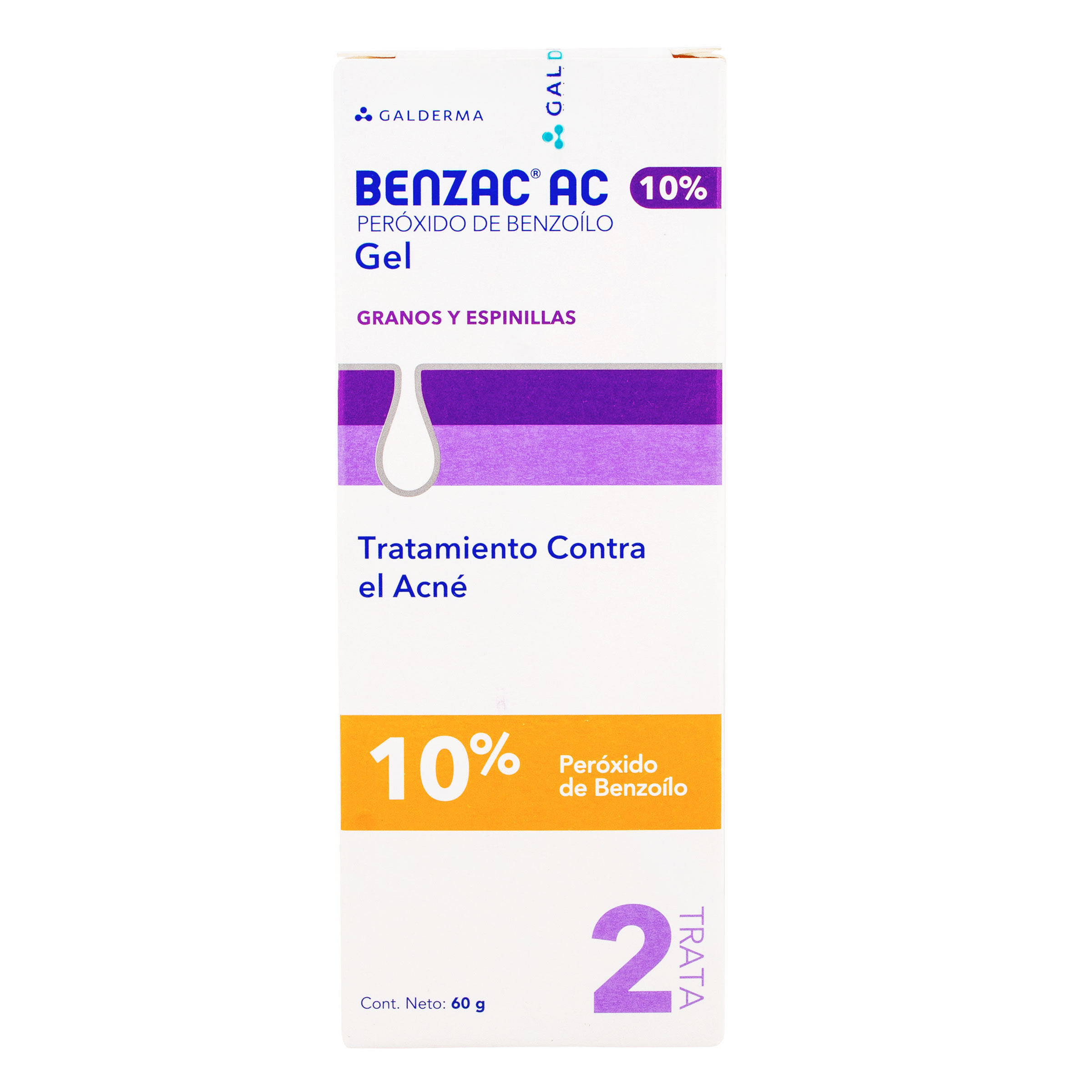 Gel Benzac Ac 10% Galderma Con Base Acuosa Tubo X 60 G.