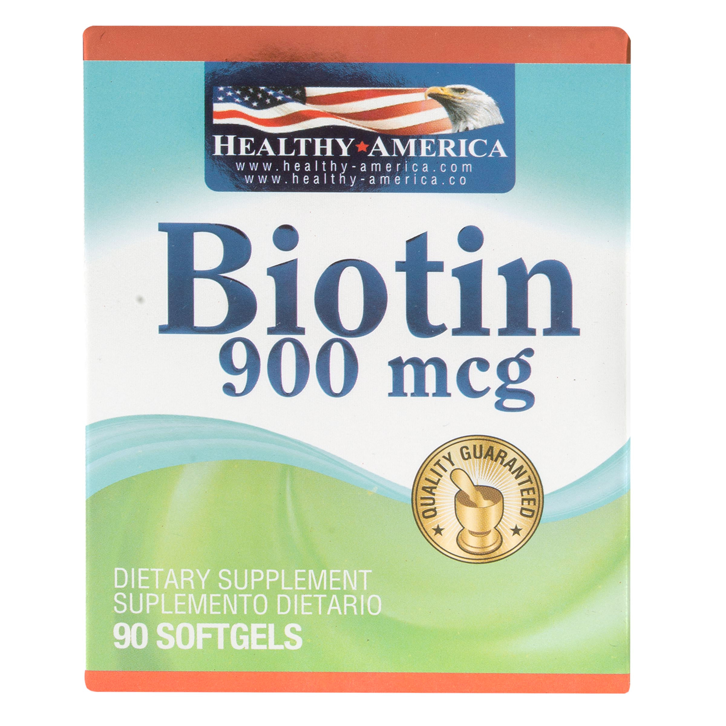 Suplemento Dietario Biotin 900 Mcg Healthy America Caja X 90 Softgels.
