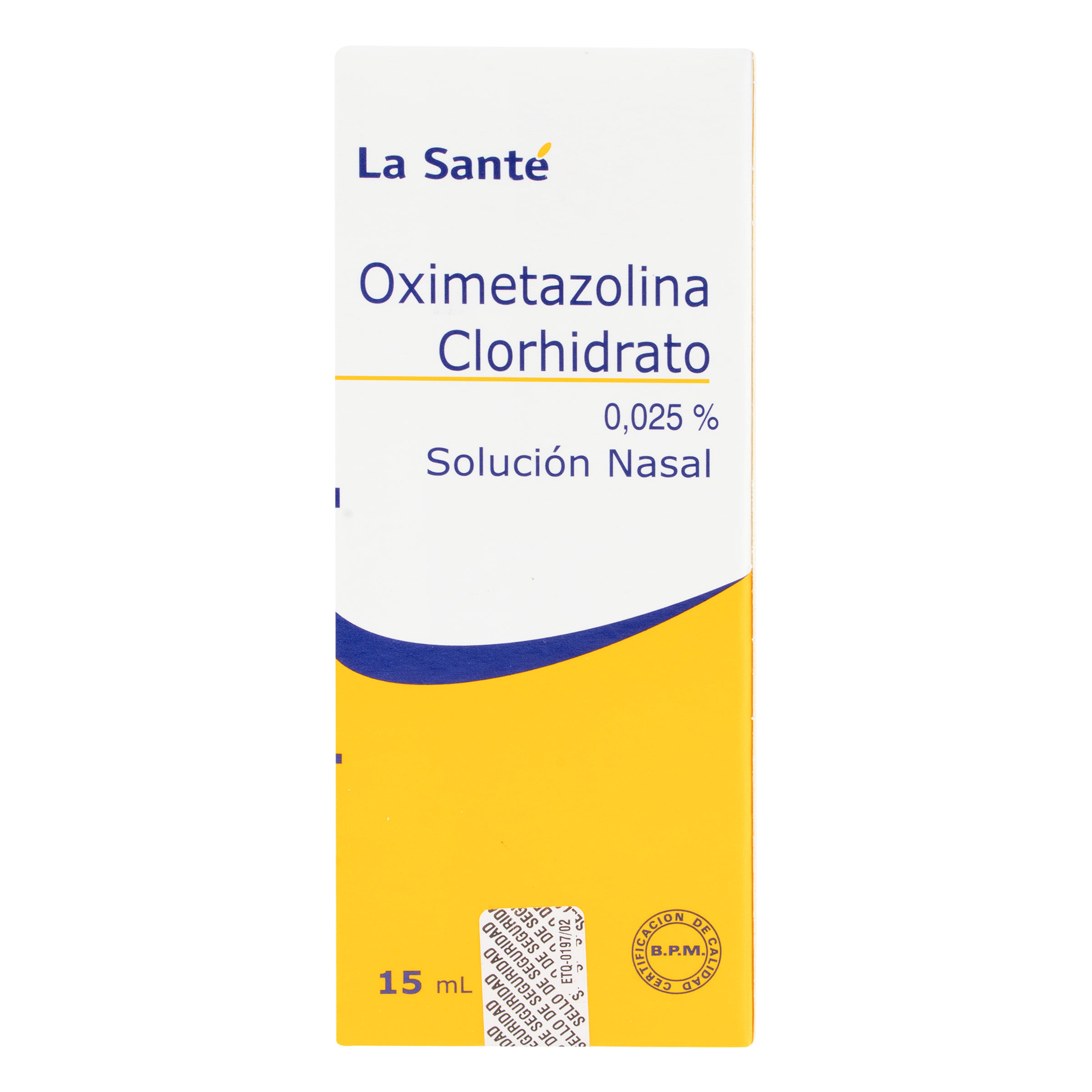 Solución Nasal Oximetazolina Clorhidrato 0.025% La Santé Frasco X 15 Ml.