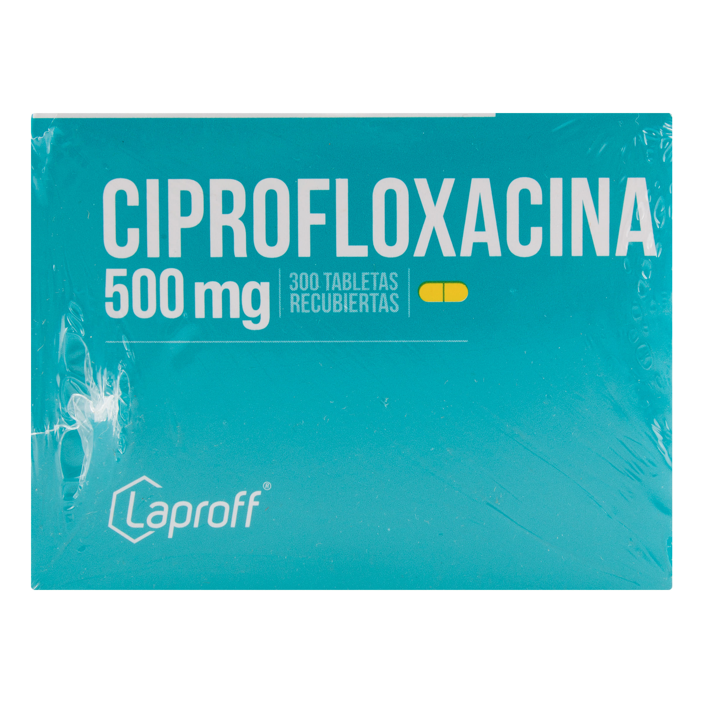 Ciprofloxacina 500 Mg Laproff Caja X 300 Tabletas Recubiertas.
