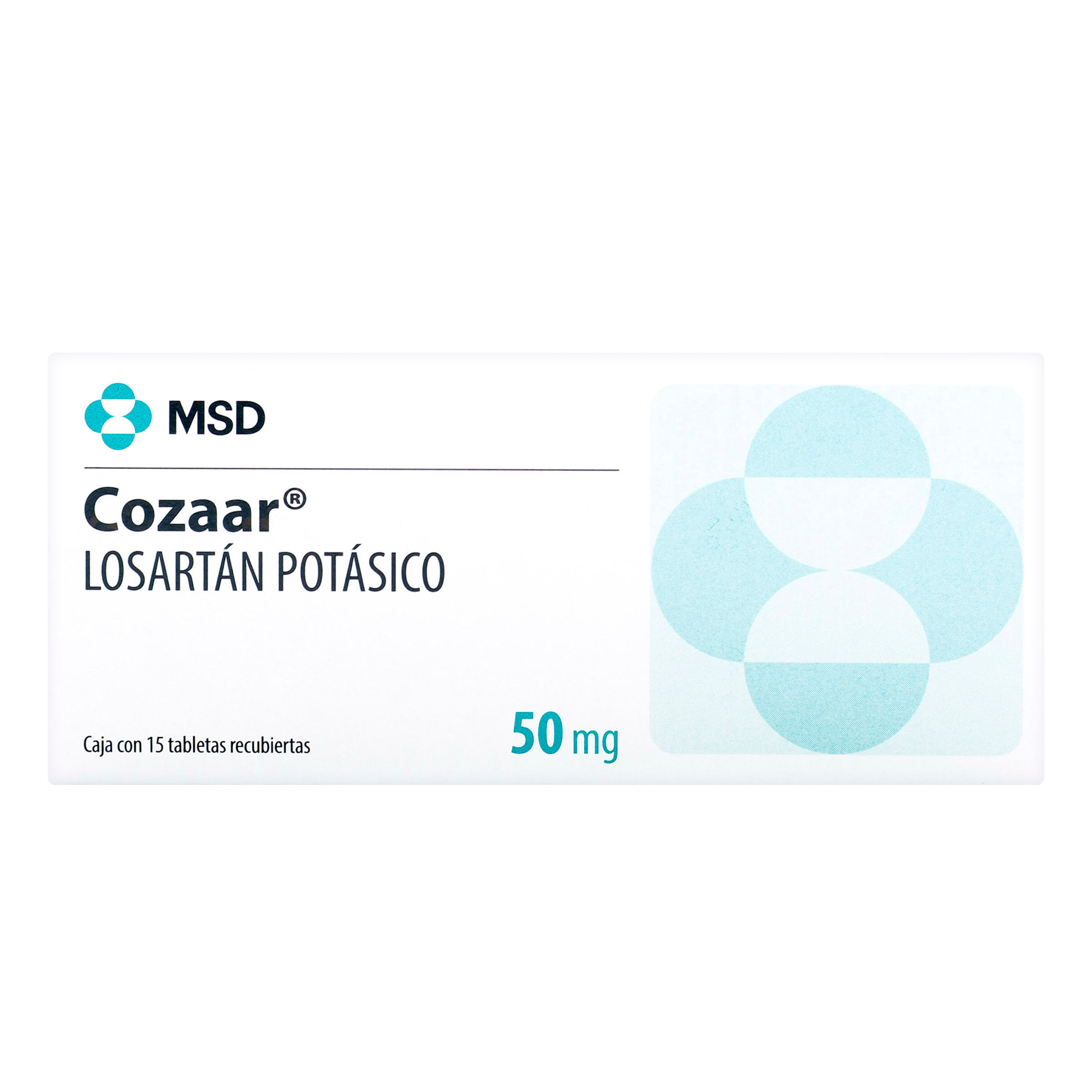 Cozaar 50 Mg Msd Caja X 15 Tabletas Recubiertas.
