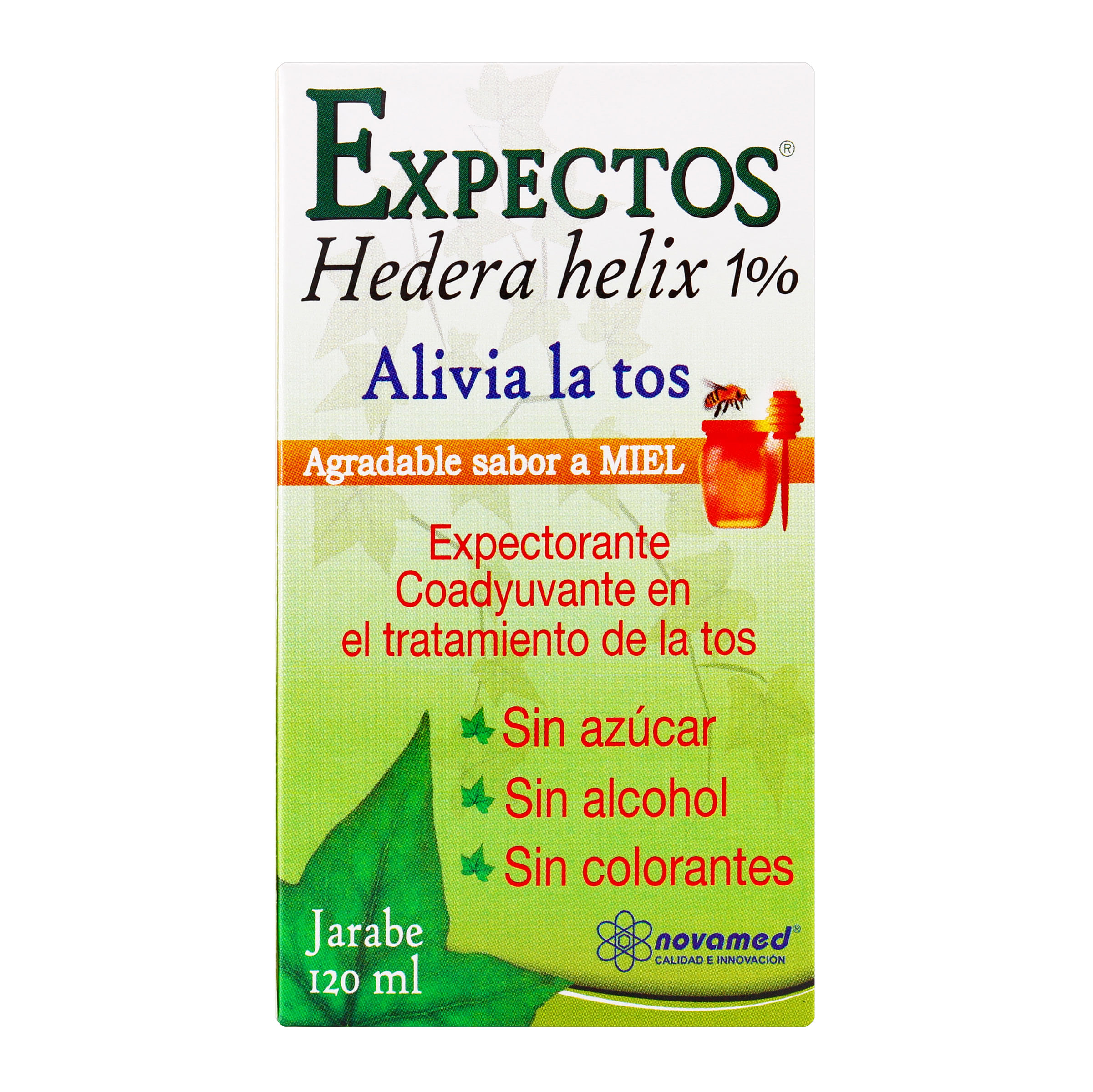 Jarabe Expectos Hedera Helix 1% Sabor Miel Novamed Frasco X 120 Ml.