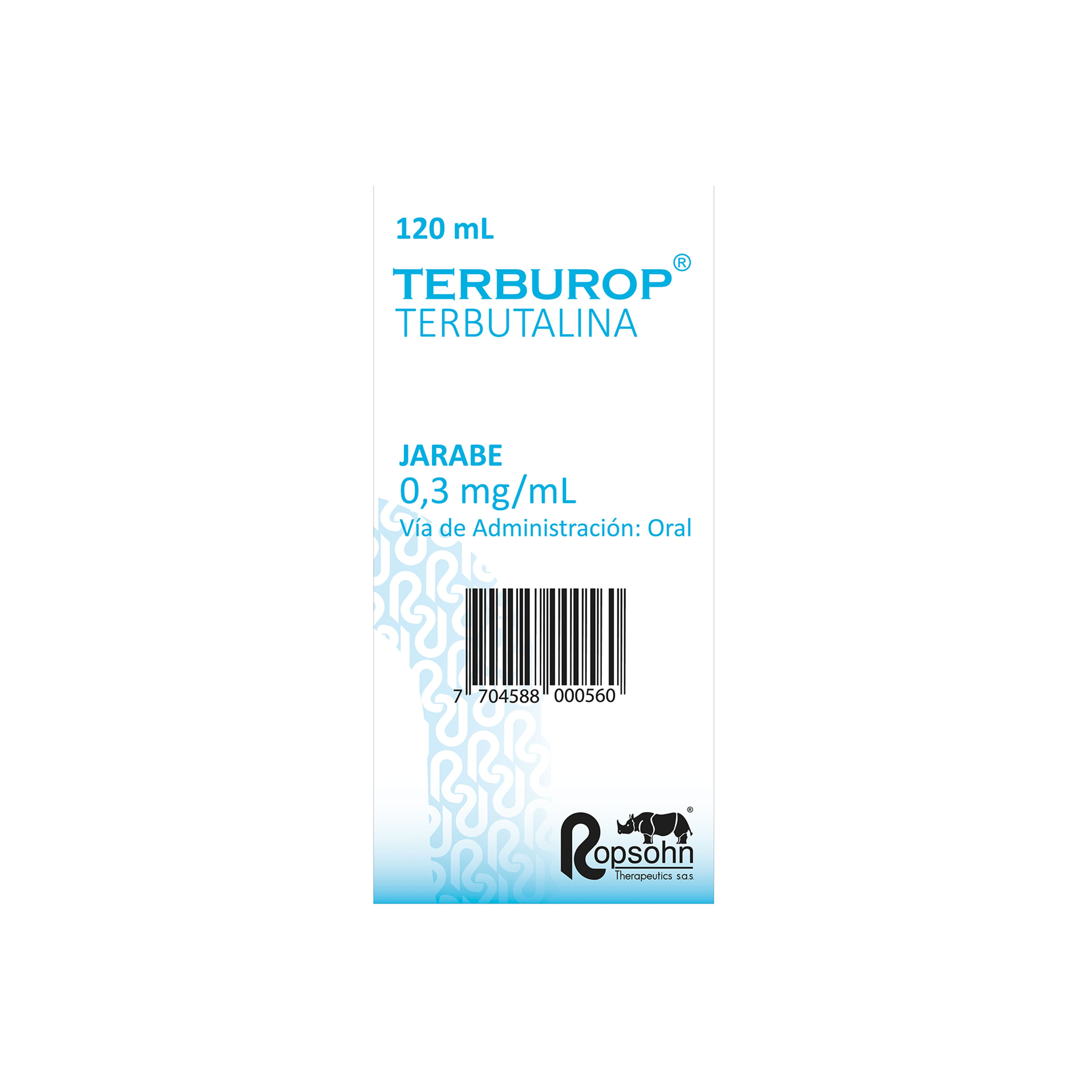 Jarabe Terburop 0.3 Mg/Ml Ropsohn Frasco X 120 Ml.