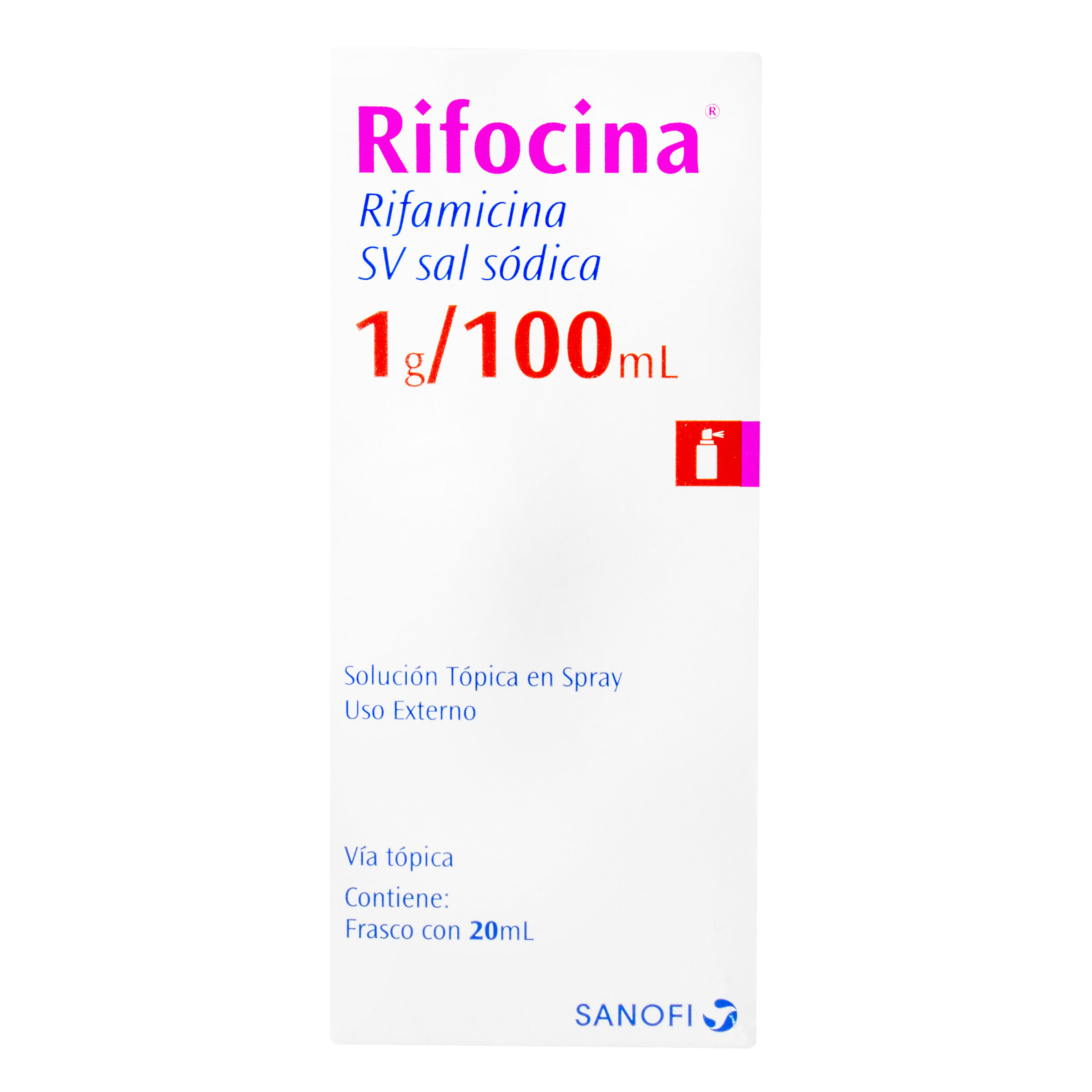 Solución Tópica Rifocina 1 G/100 Ml Sanofi Frasco X 20 Ml.