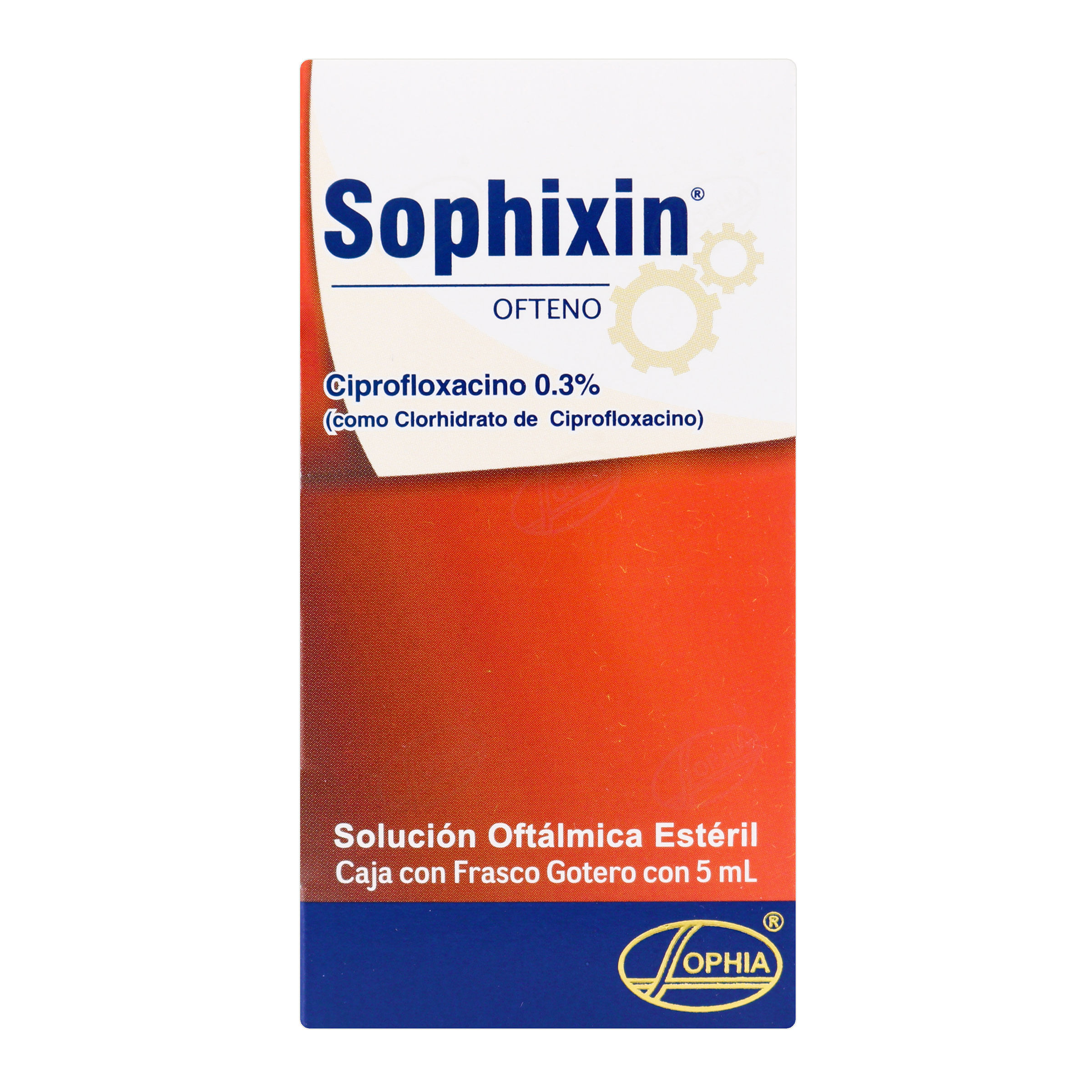 Solución Oftálmica Sophixin Ofteno Ciprofloxacino 0.3% Sophia Frasco Gotero X 5 Ml.