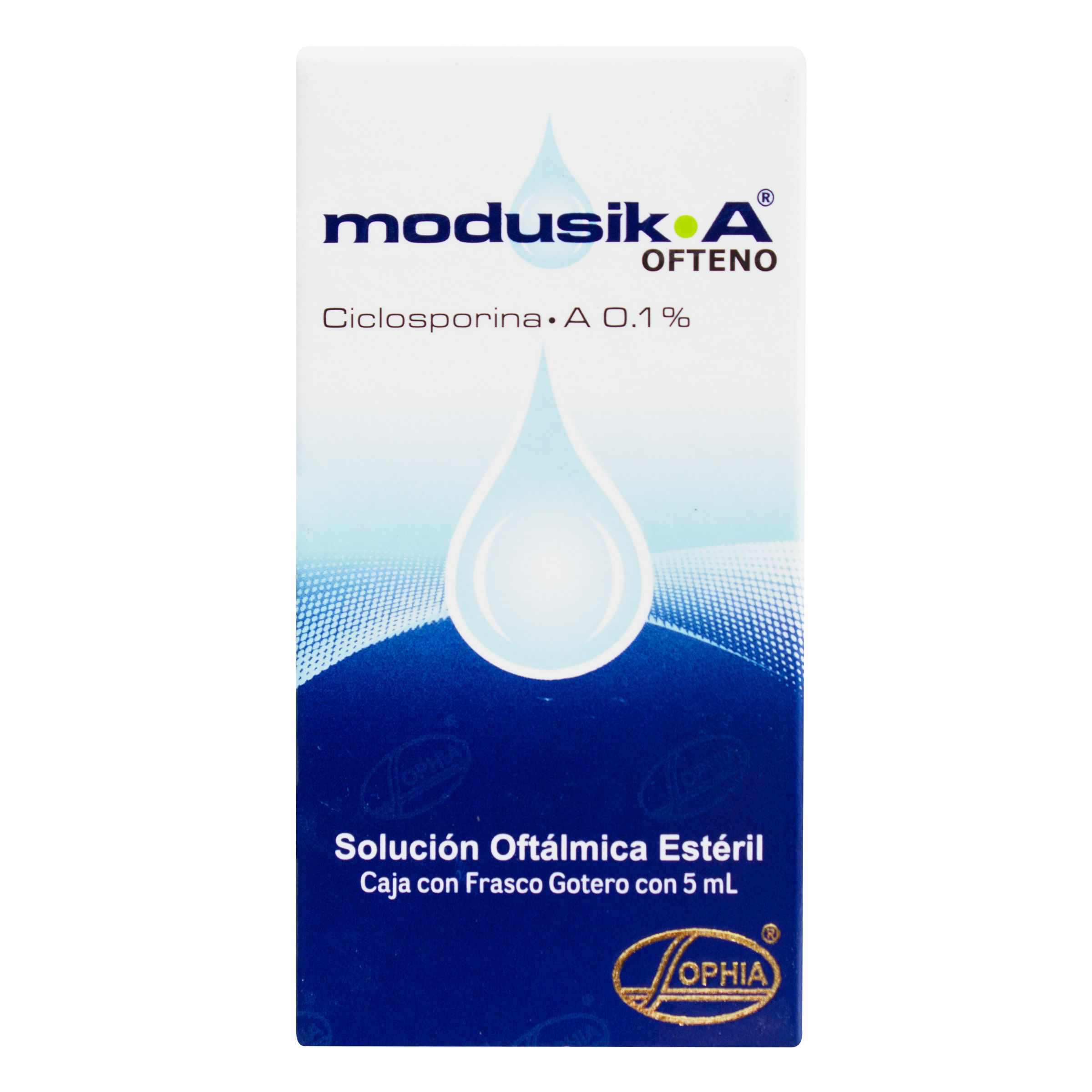 Solución Oftálmica Modusik A Ofteno 0.1% Sophia Frasco Gotero X 5 Ml.
