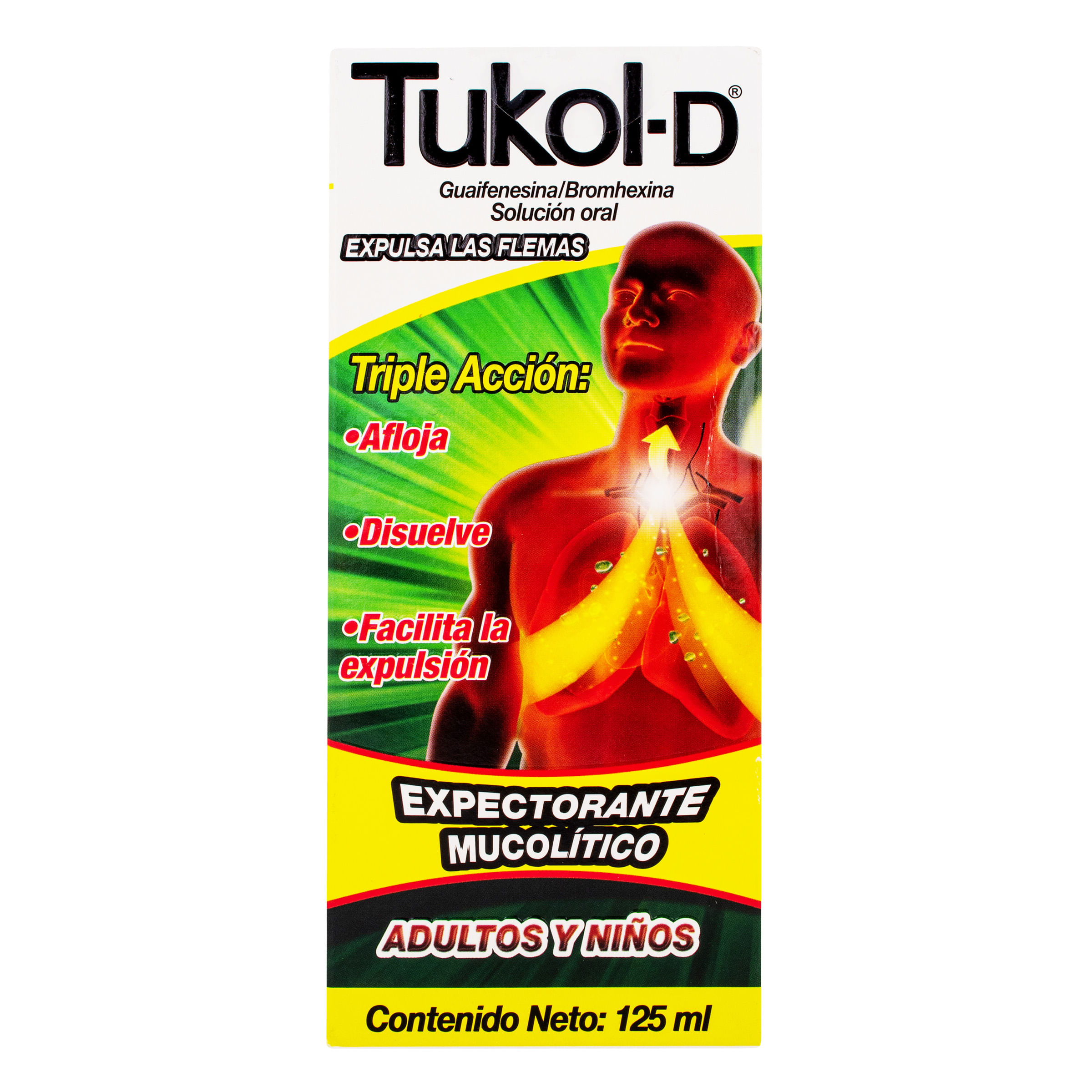 Expectorante Mucolítico Tukol-D Adultos y Niños Frasco x 125 mL