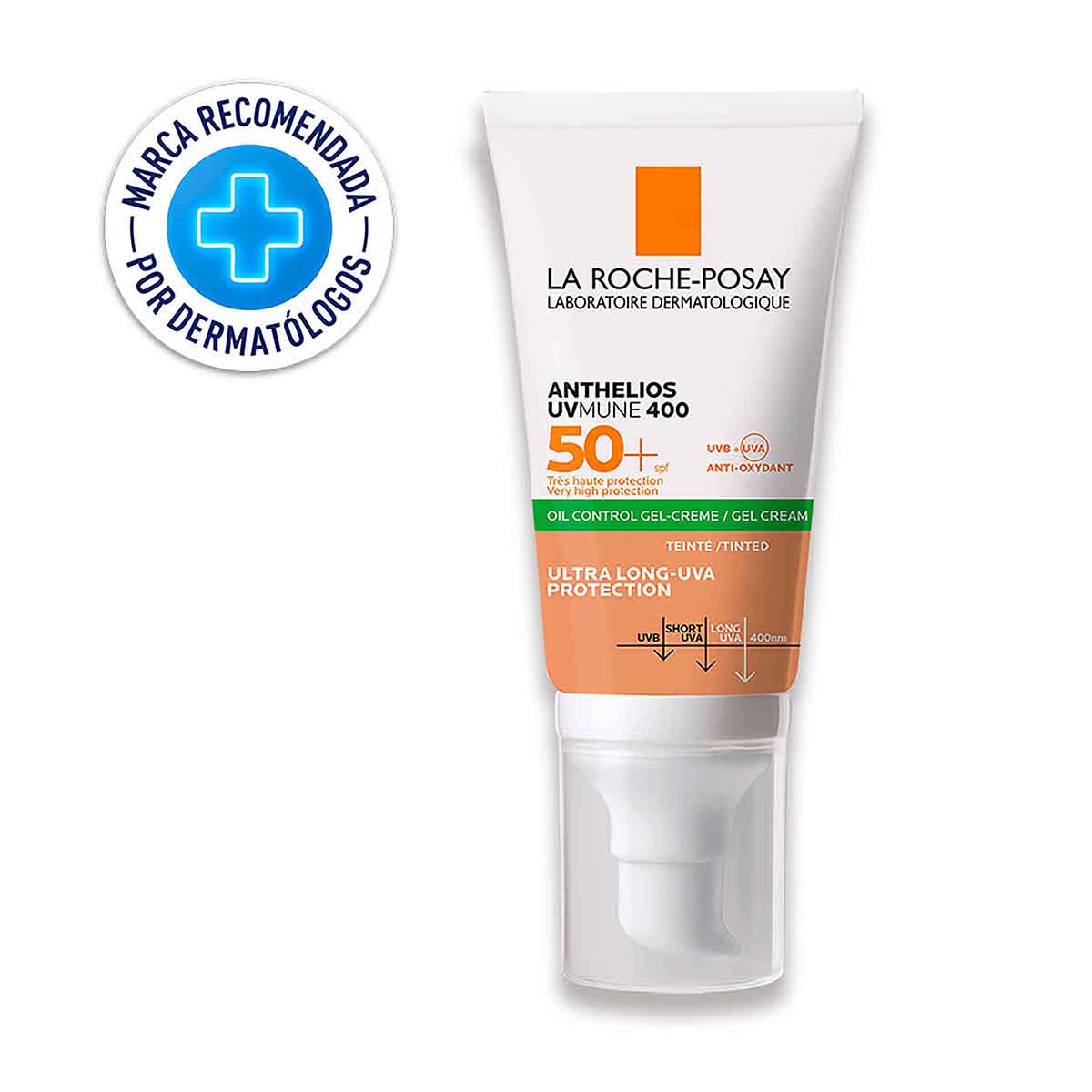 Gel-Crema Oil Control SPF 50+ Anthelios con Color La Roche Posay Tubo x 50 mL