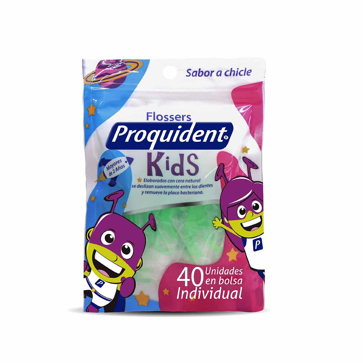 Flossers Proquident Kids Chicle Paquete x 40 Uds