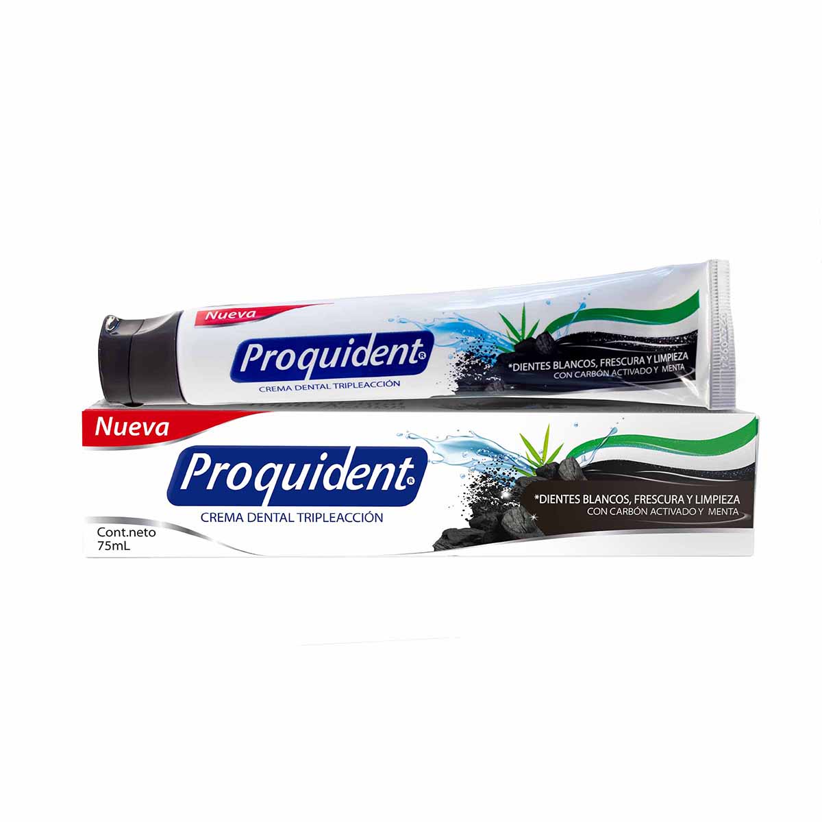 Crema Dental Proquident Triple Acción Carbón Activado Tubo x 75 mL.