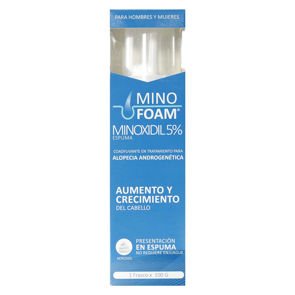 Tratamiento Capilar en Espuma Mino Foam Minoxidil 5% Percos Frasco x 100 g