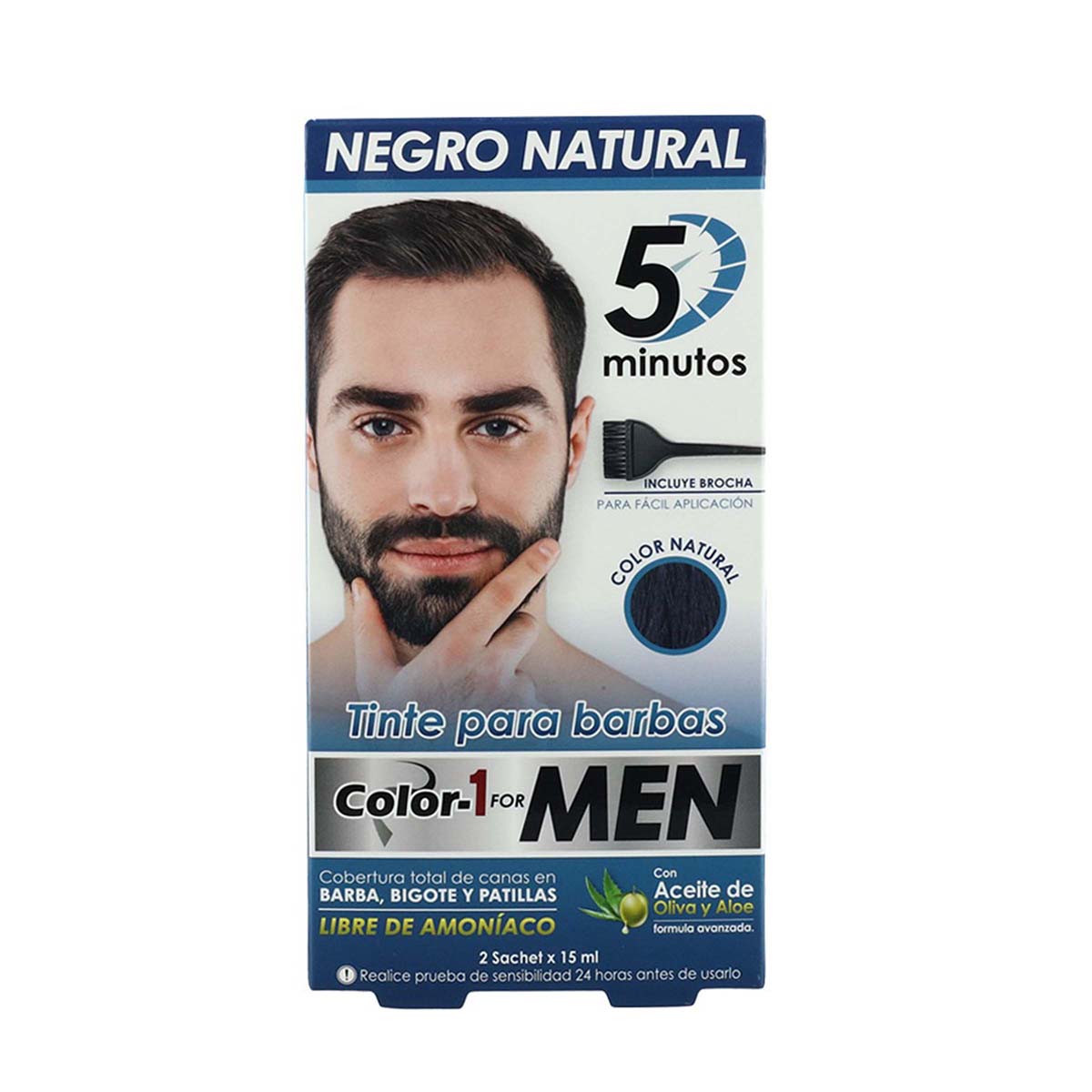 Tinte para Barbas Color-1 For Men 2 Sachets x 15 Mililitros