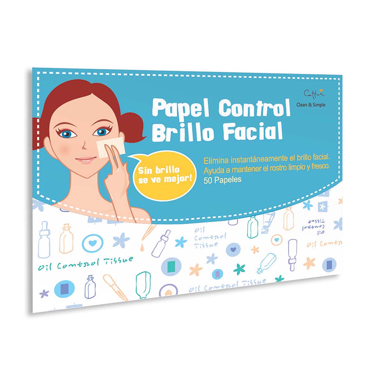 Papel Control Brillo Facial Cettua Caja x 50 Uds