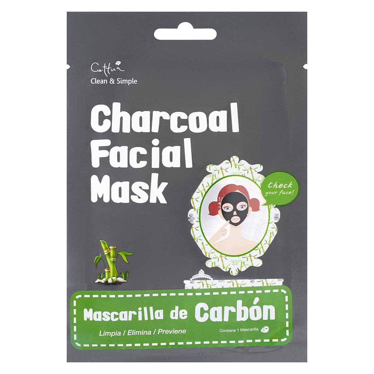 Mascarilla Facial Cettua de Carbón Sobre x 1 Ud
