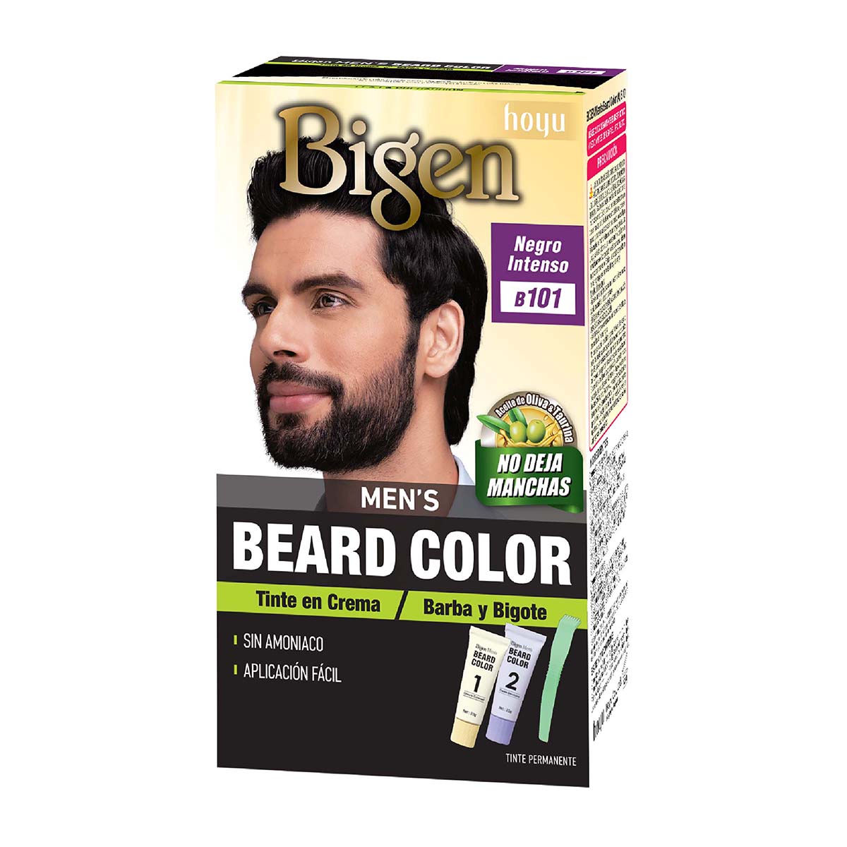 Tinte Permanente Bigen Mens Barba Y Bigote B101 Negro Intenso X Caja.