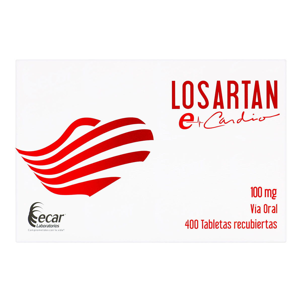 Losartan 100 mg Ecar Caja x 400 Tabletas Recubiertas