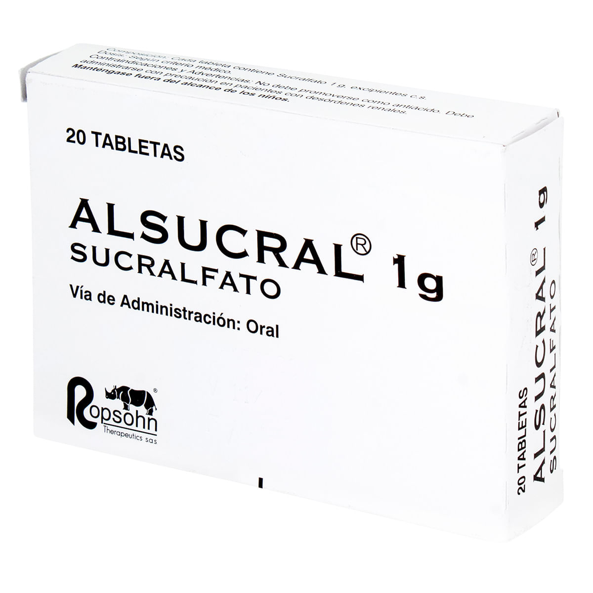 Alsucral 1 G Ropsohn Caja X 20 Tabletas.