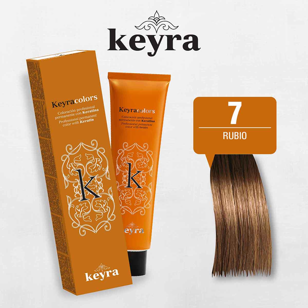 Tinte Capilar en Crema Keyra 7 Rubio Tubo x 100 mL