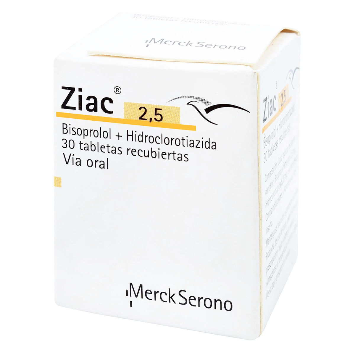 Ziac 2.5 Mg Merck Caja X 30 Tabletas Recubiertas.