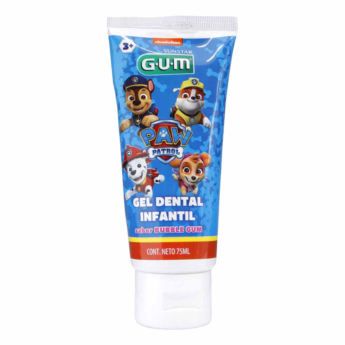 Crema Dental Gum Kids Pow Patrol Sabor Bubble Gum Tubo x 75 mL