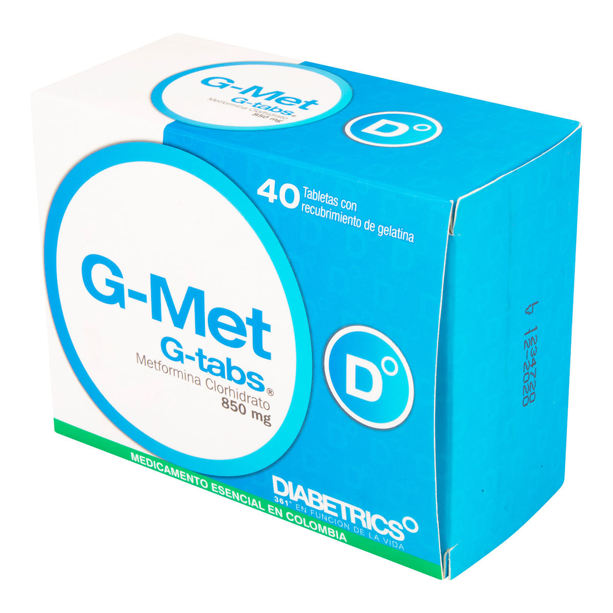 G-MET 850 MG DIABETRICS CAJA X 40 TABLETAS.