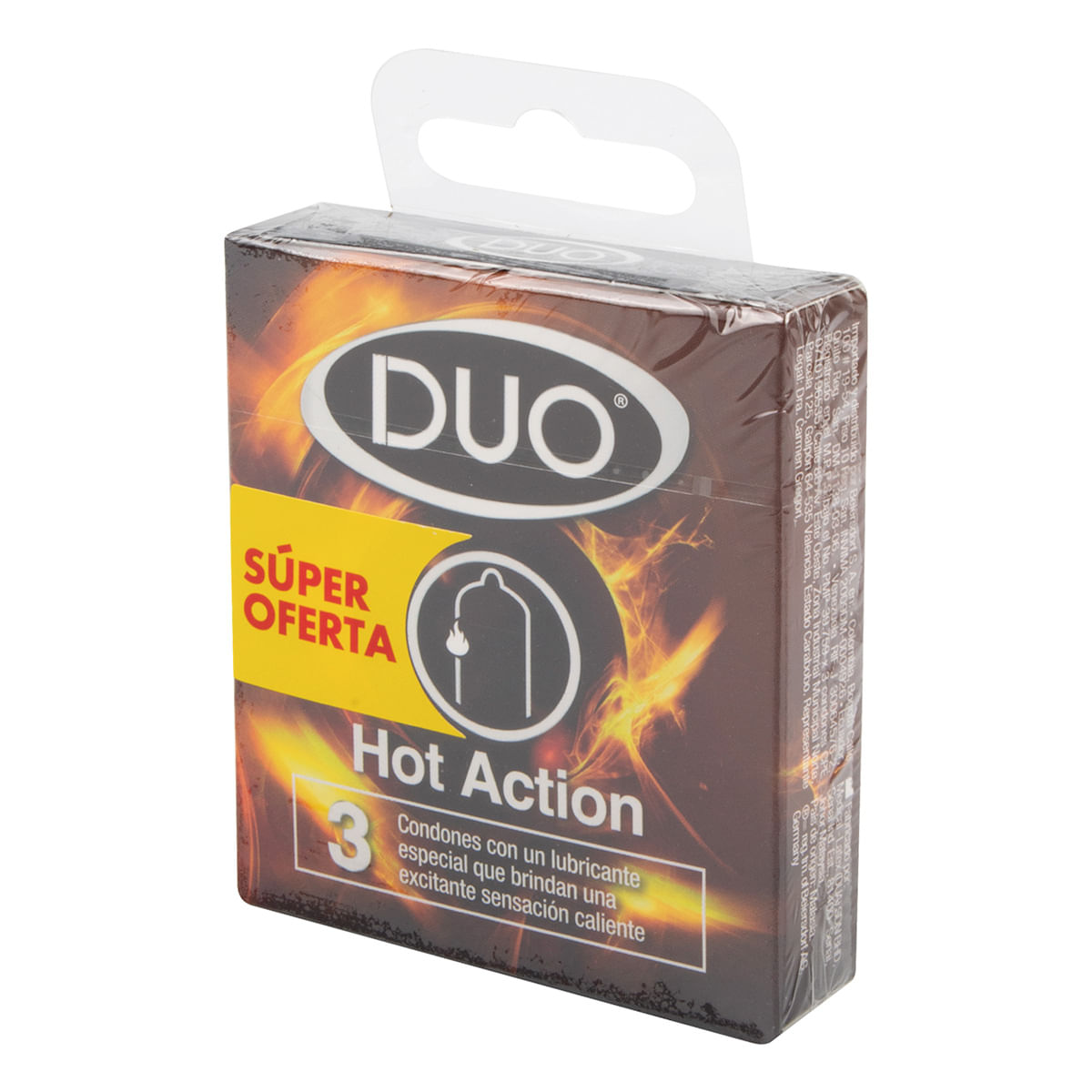 CONDONES DÚO HOT ACTION CAJA X 3 UDS SÚPER OFERTA.