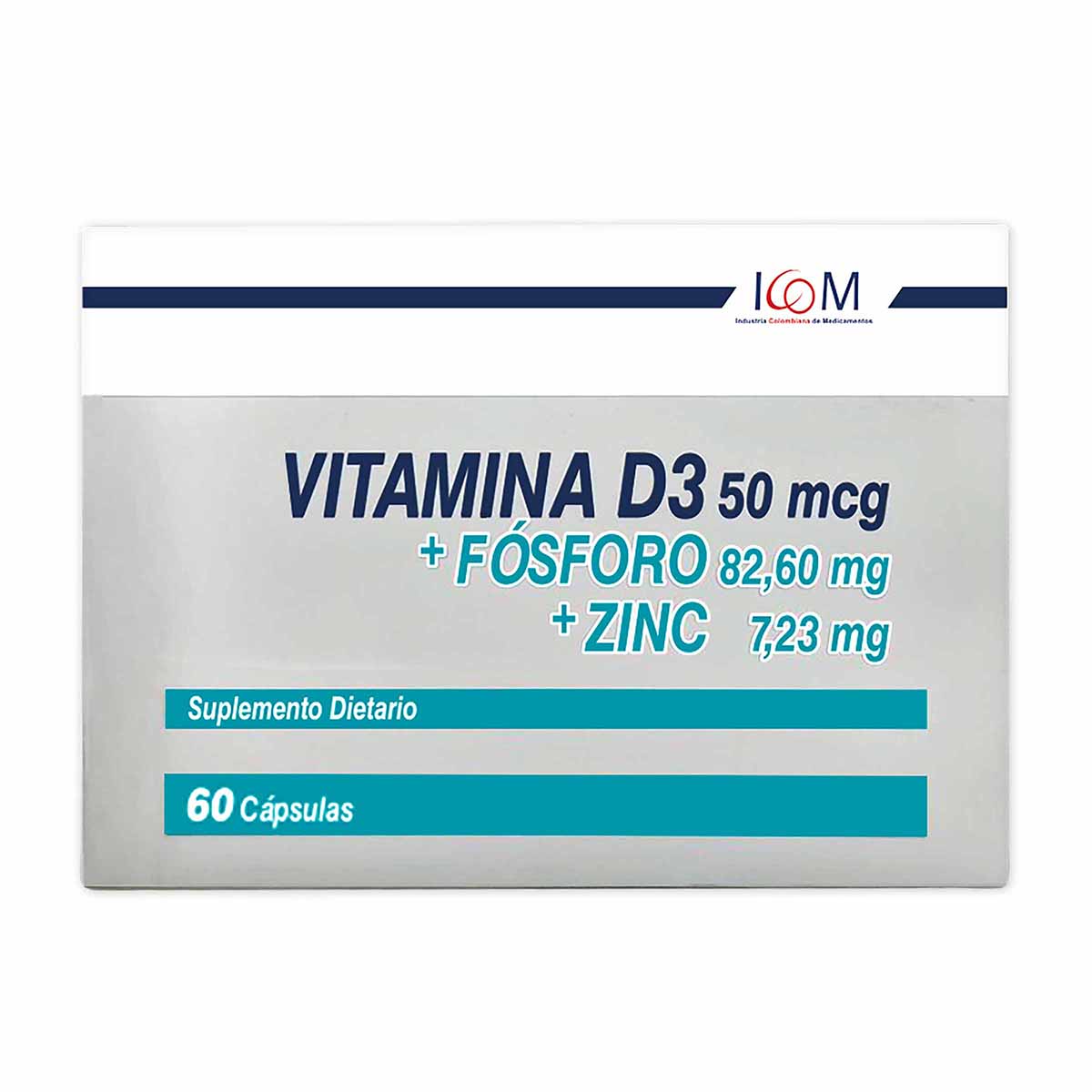 Suplemento Dietario Vitamina D3 50 Mcg Icom Caja x 60 Cápsulas