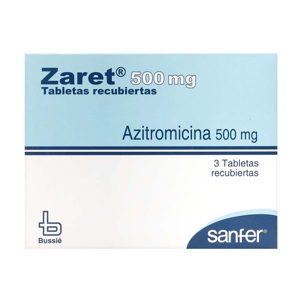 Zaret 500 Mg Bussié Caja X 3 Tabletas Recubiertas.