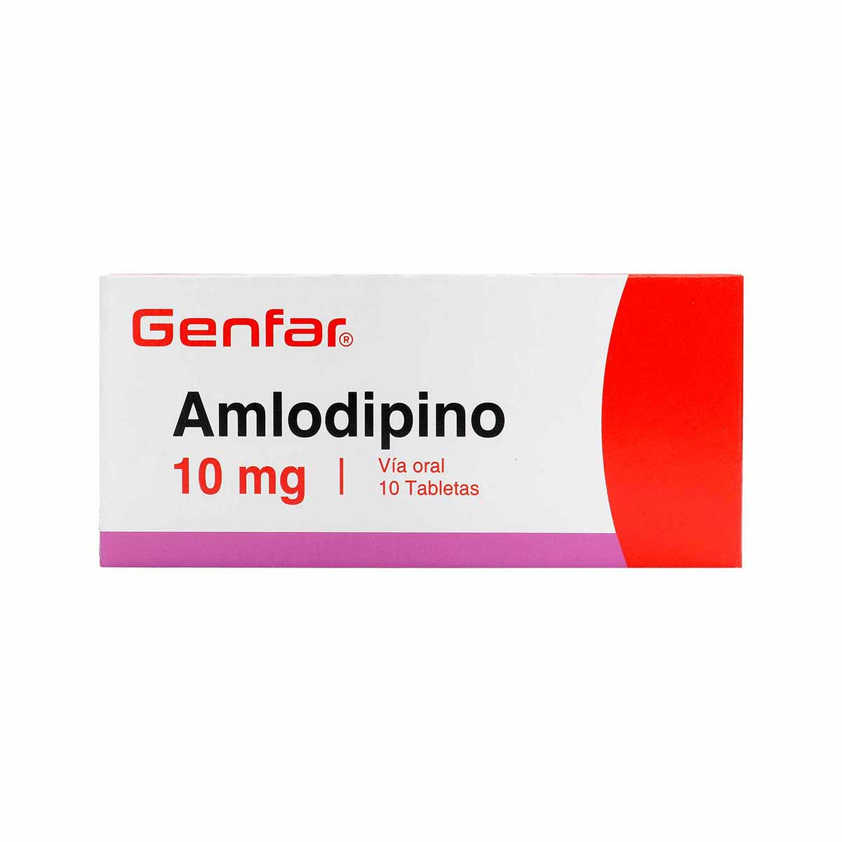 Amlodipino 10 Mg Genfar Caja X 10 Comprimidos.