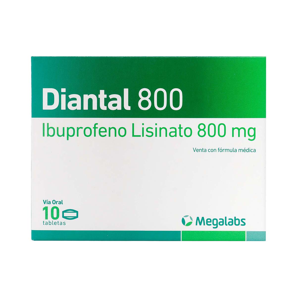 Diantal 800 Mg Roemmers Caja X 10 Tabletas.