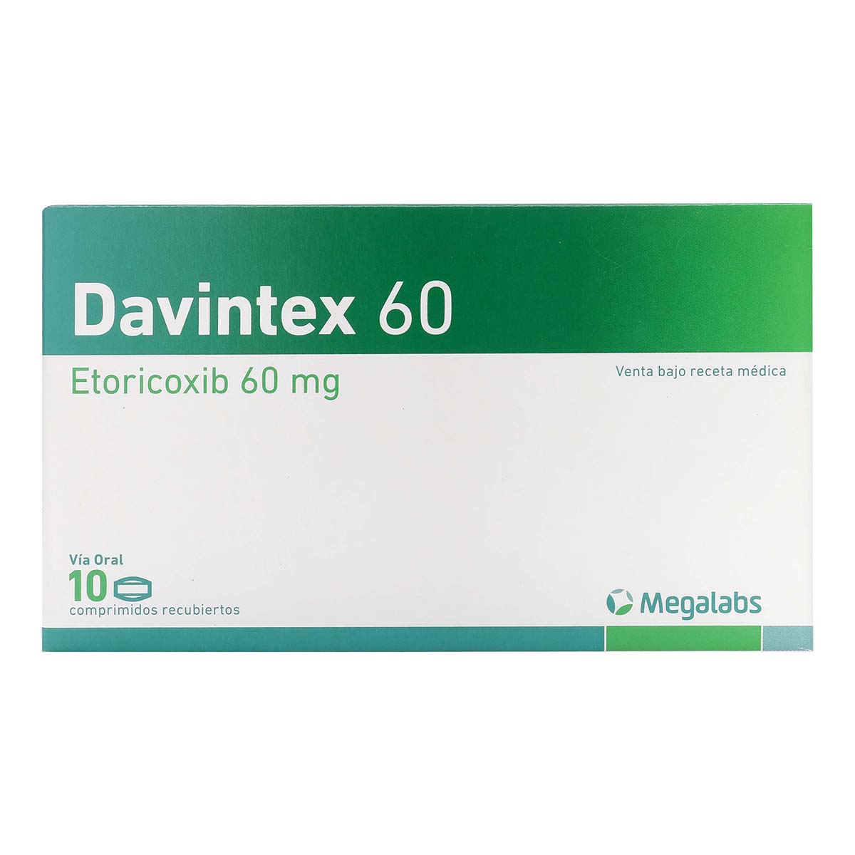 Davintex 60 Mg Megalabs Caja X 10 Comprimidos Recubiertos.
